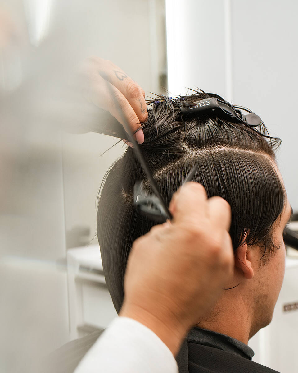 Scissor cut for thick straight hair in Brickell, Miami